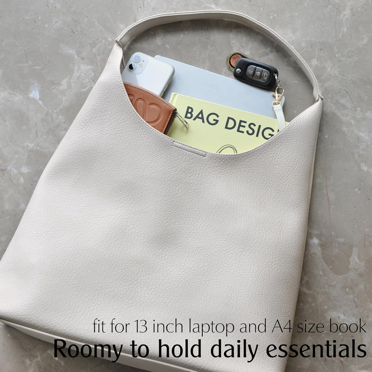 Bolsos Hobo para mujeres, bolso de hombro de cuero vegano suave, bo...