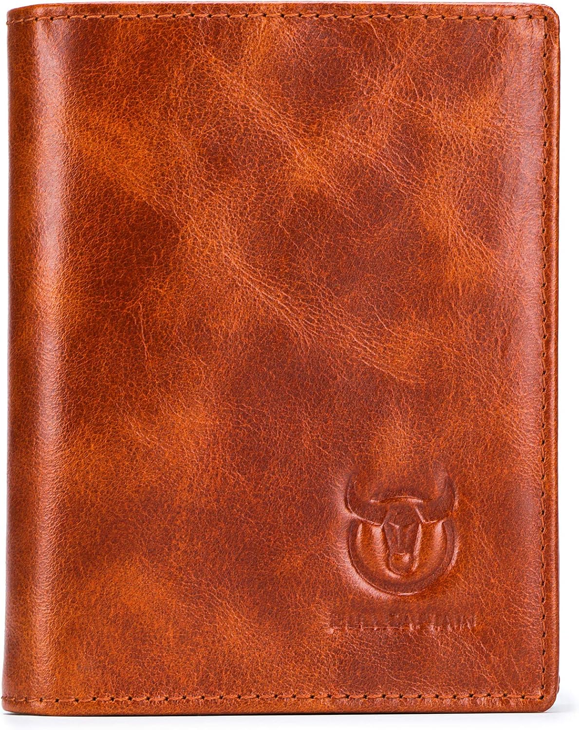 BULLCAPTAIN Cartera de cuero genuino plegable de gran capacidad par...