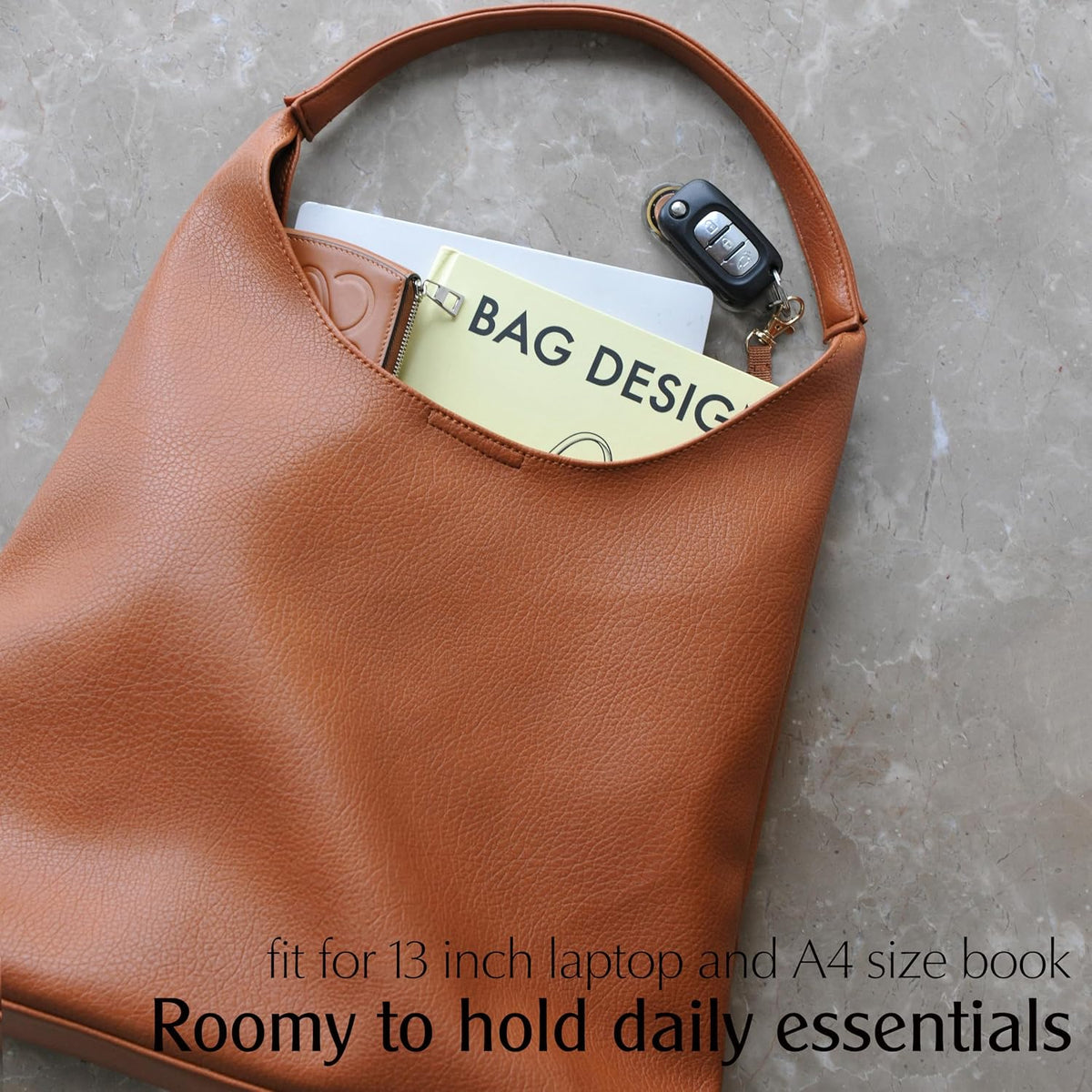 Bolsos Hobo para mujeres, bolso de hombro de cuero vegano suave, bo...
