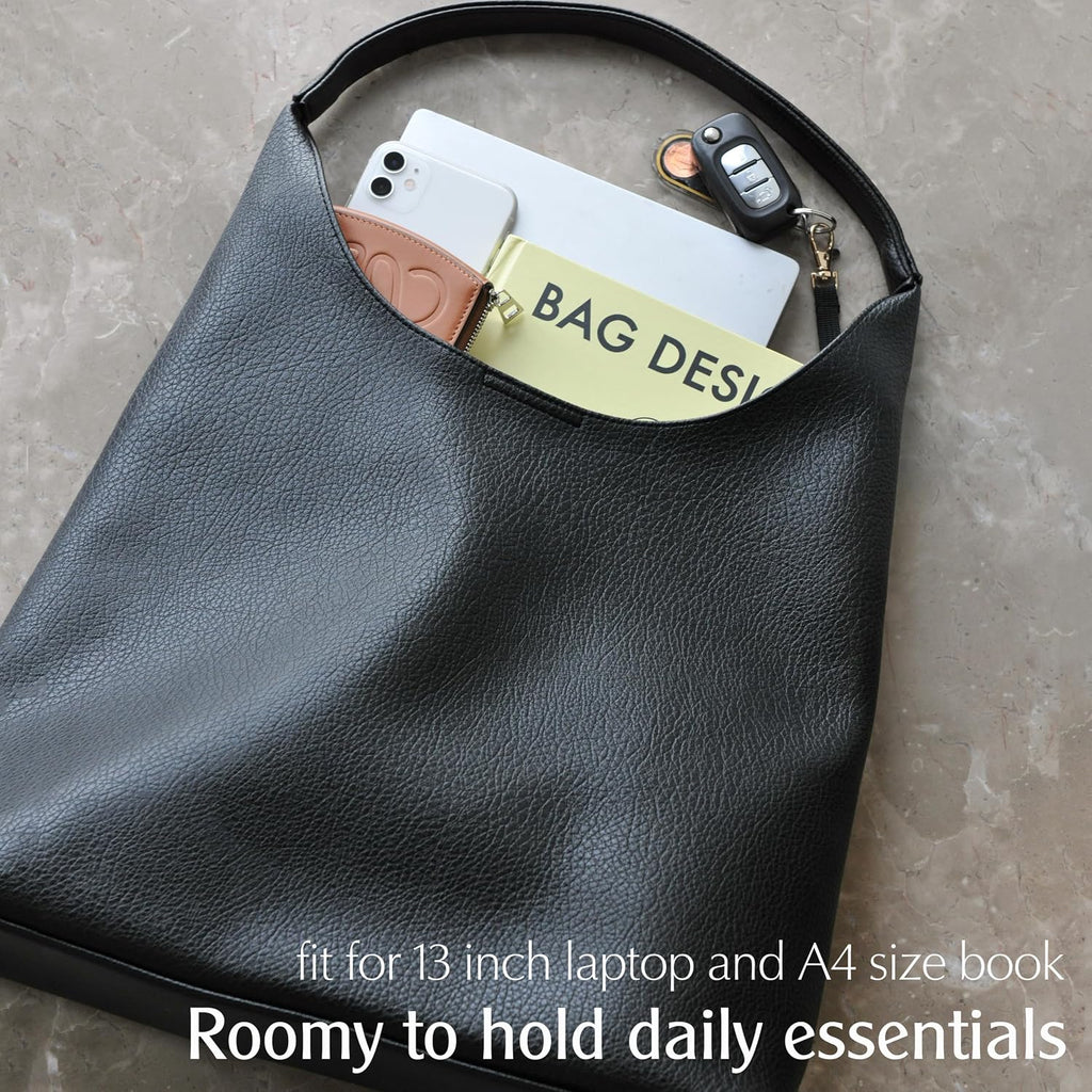 Bolsos Hobo para mujeres, bolso de hombro de cuero vegano suave, bo...